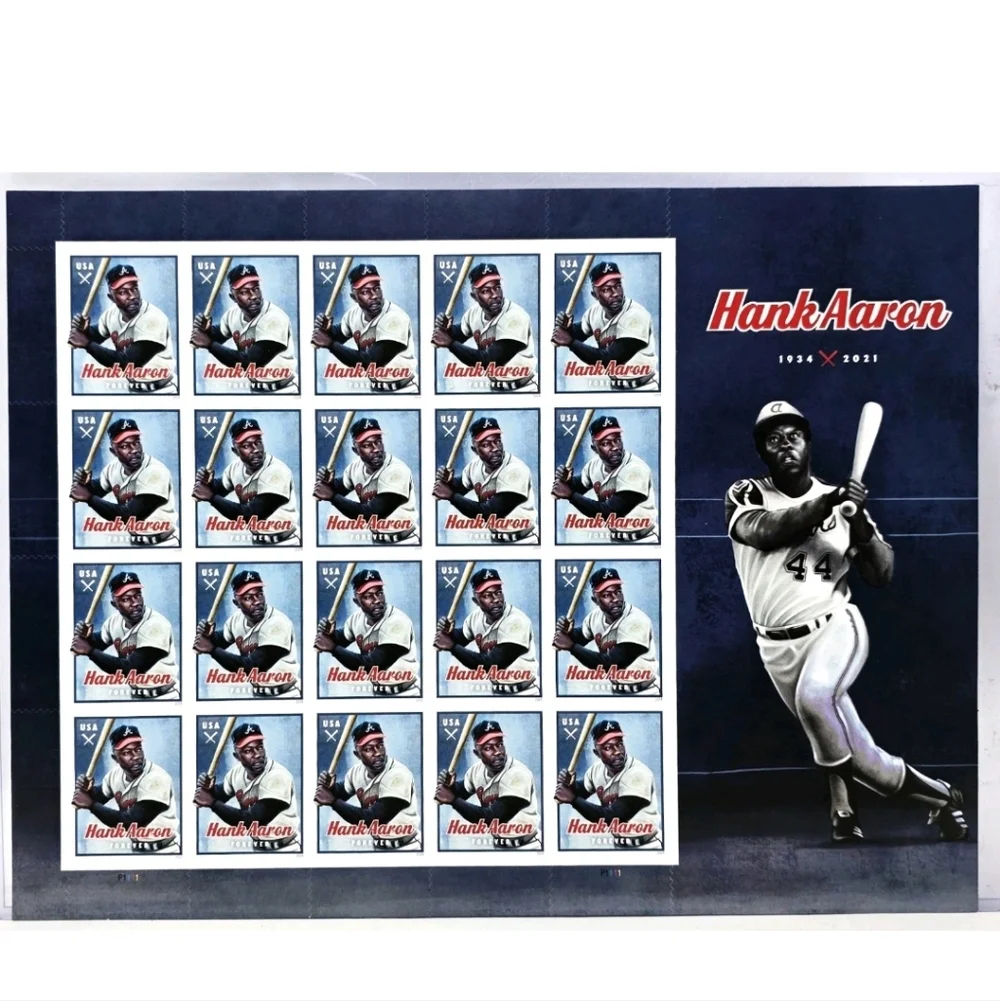 100 USPS 2024 Hank Aaron Baseball Forever‎ Stamps Postage Bachelor Party Invites